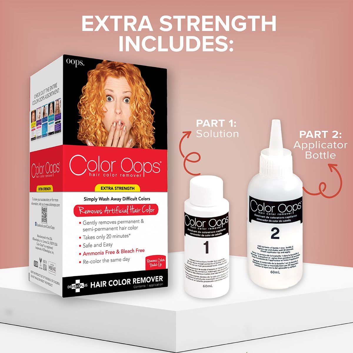 Back of Color Oops hair color remover package with instructions