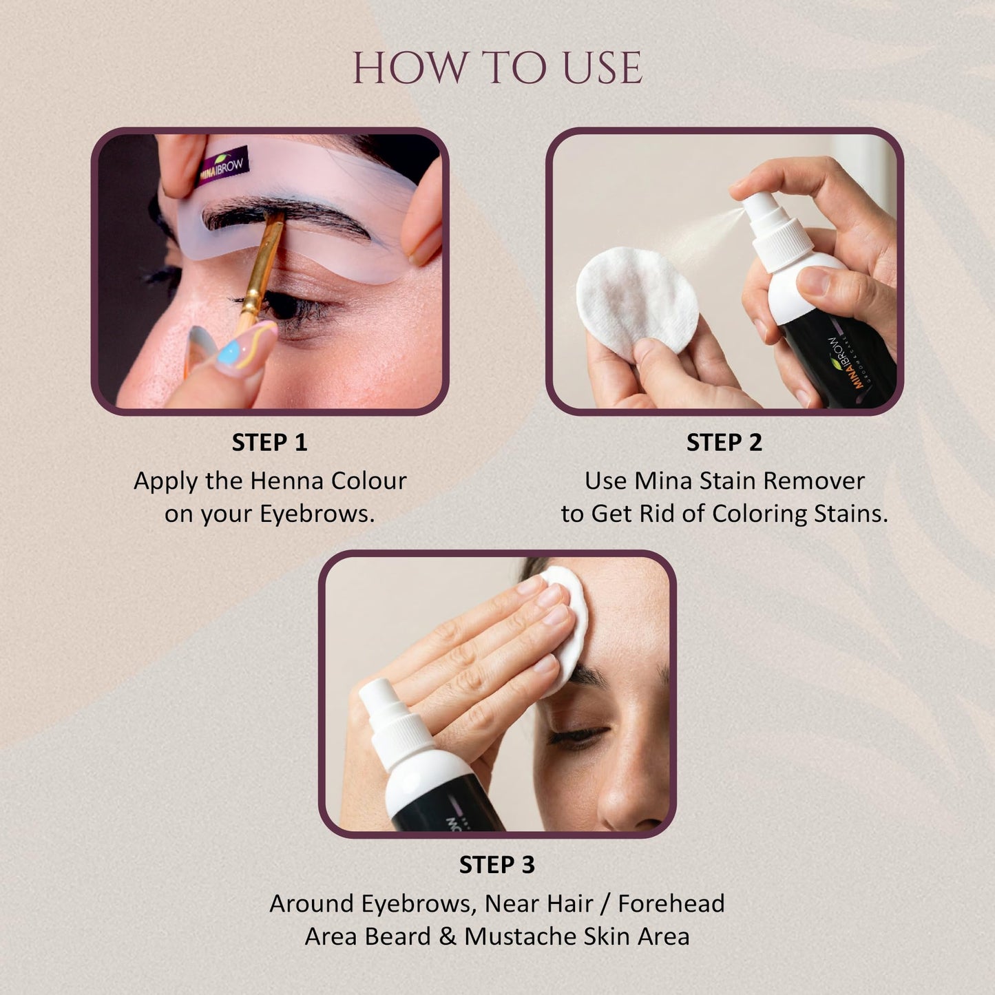 Lemon peel oil infused eyebrow tint stain removing liquid product packaging