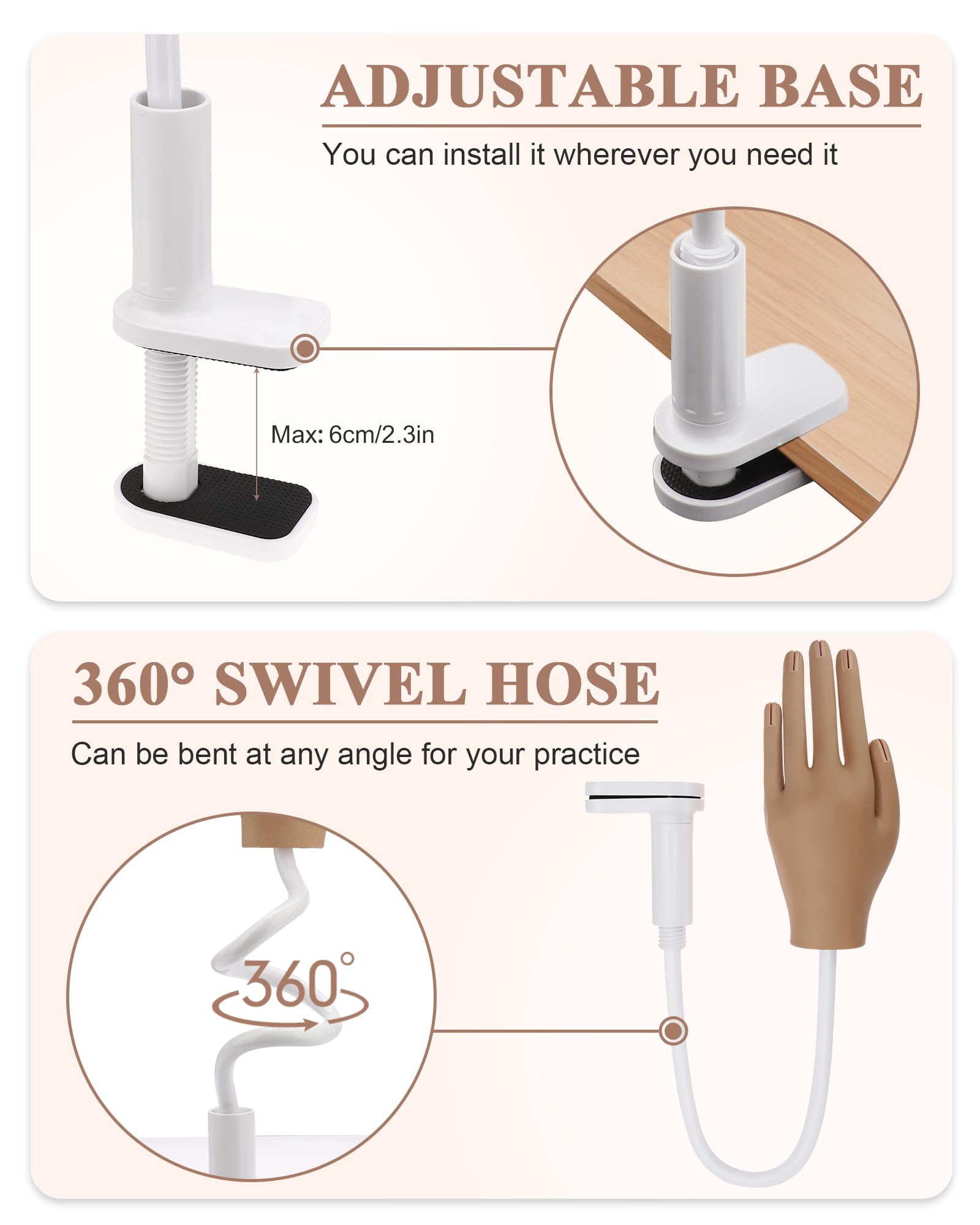 Difenni practice hand with adjustable mounting bracket