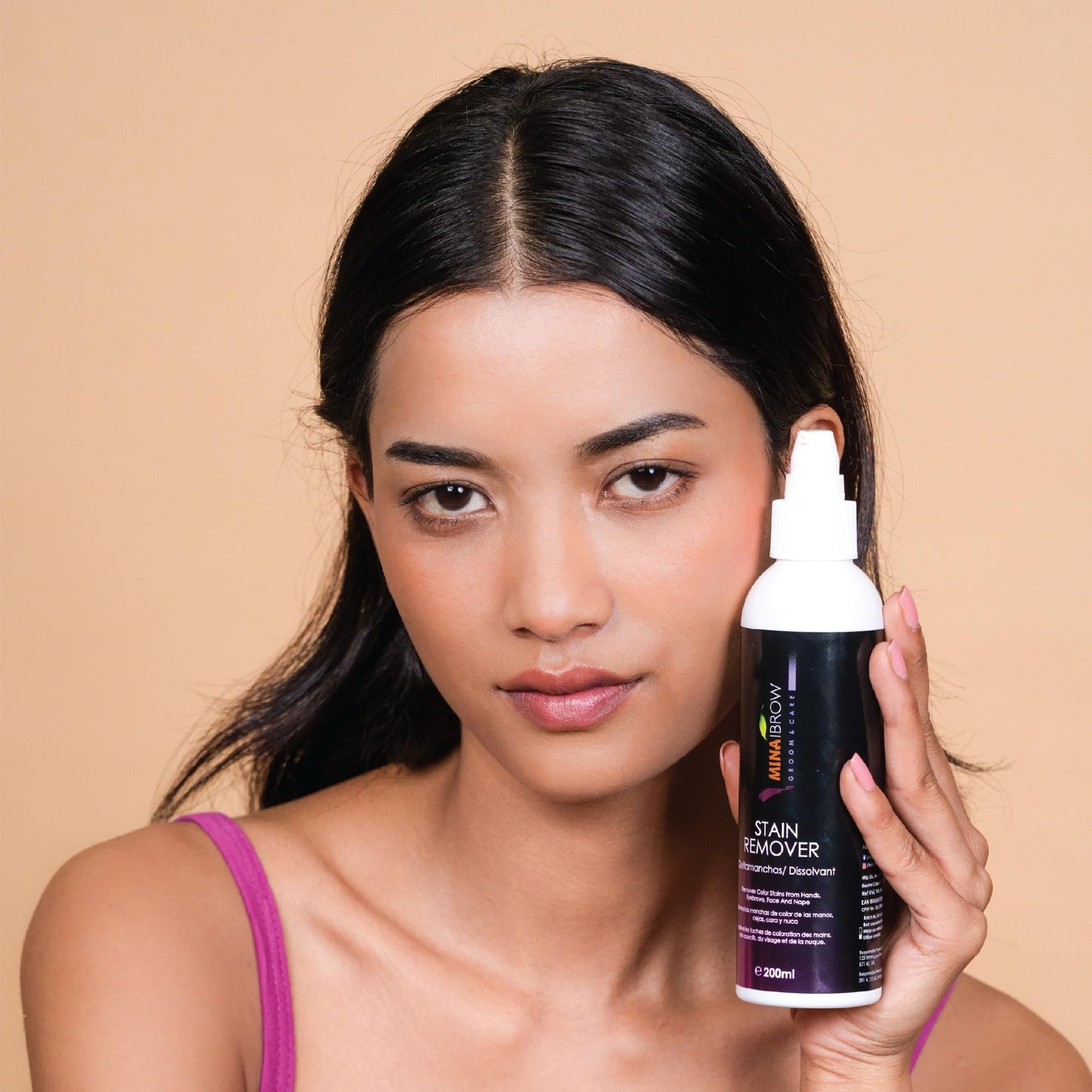 Premium imported eyebrow tint correcting liquid cleaner side view angle