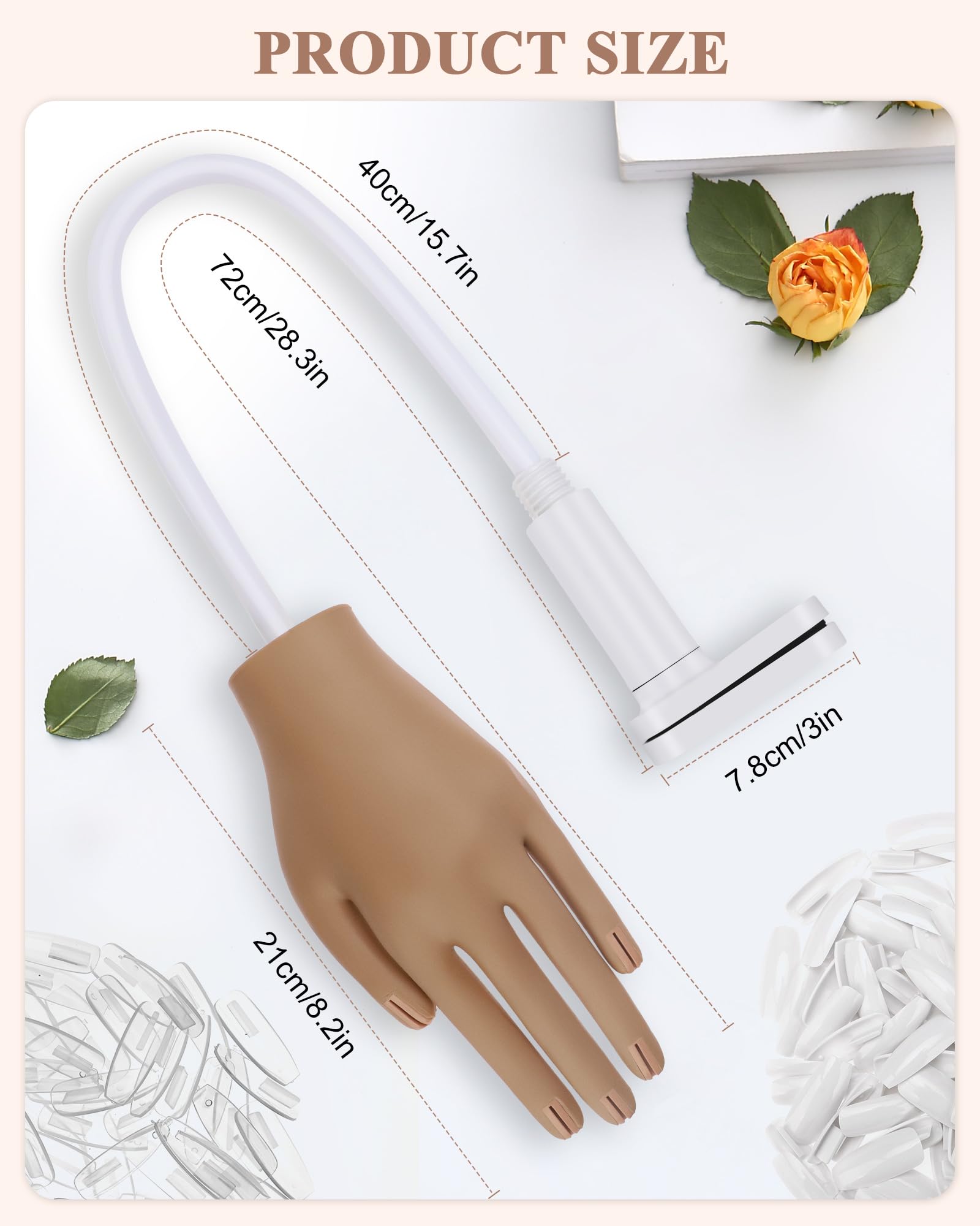 Side profile of Difenni mannequin hand for nail art