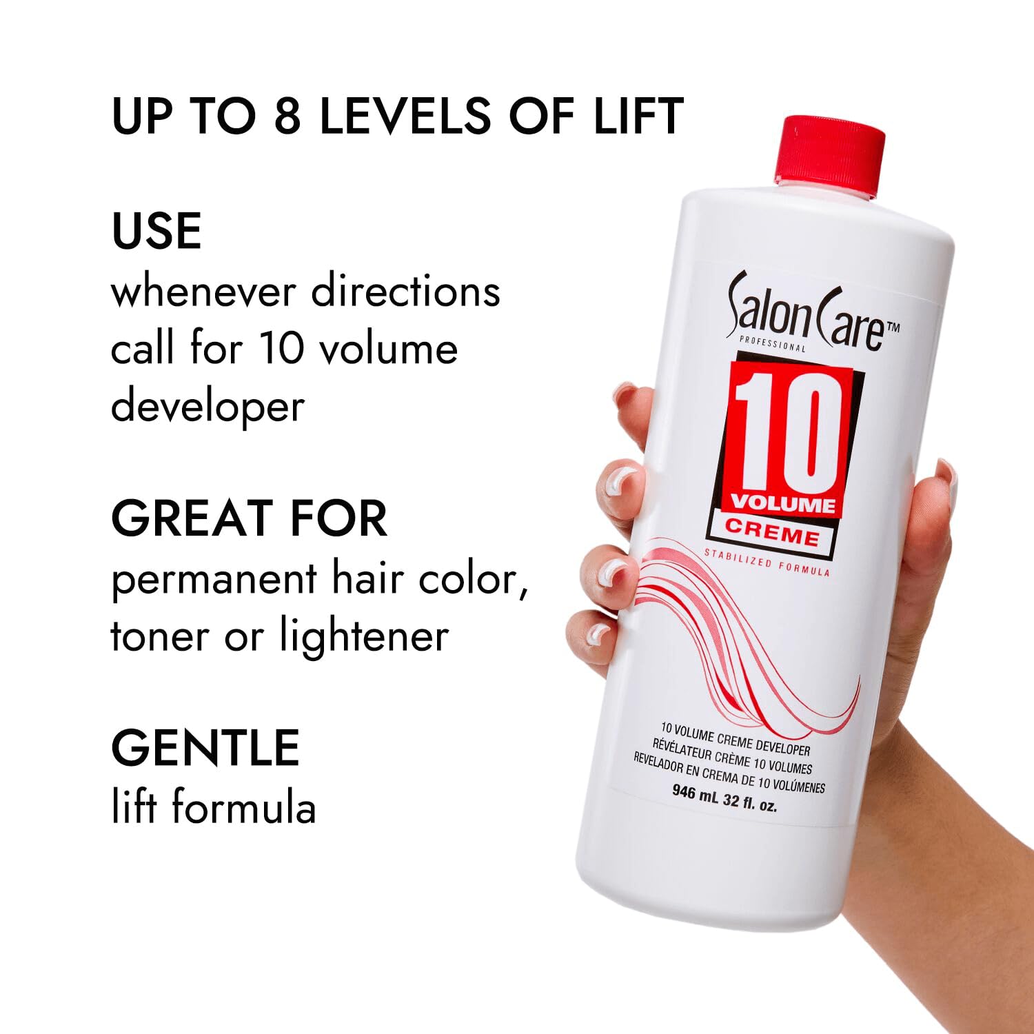 Salon Care 10 Volume Creme Developer texture and consistency sample