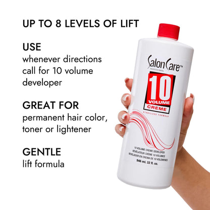 Salon Care 10 Volume Creme Developer texture and consistency sample