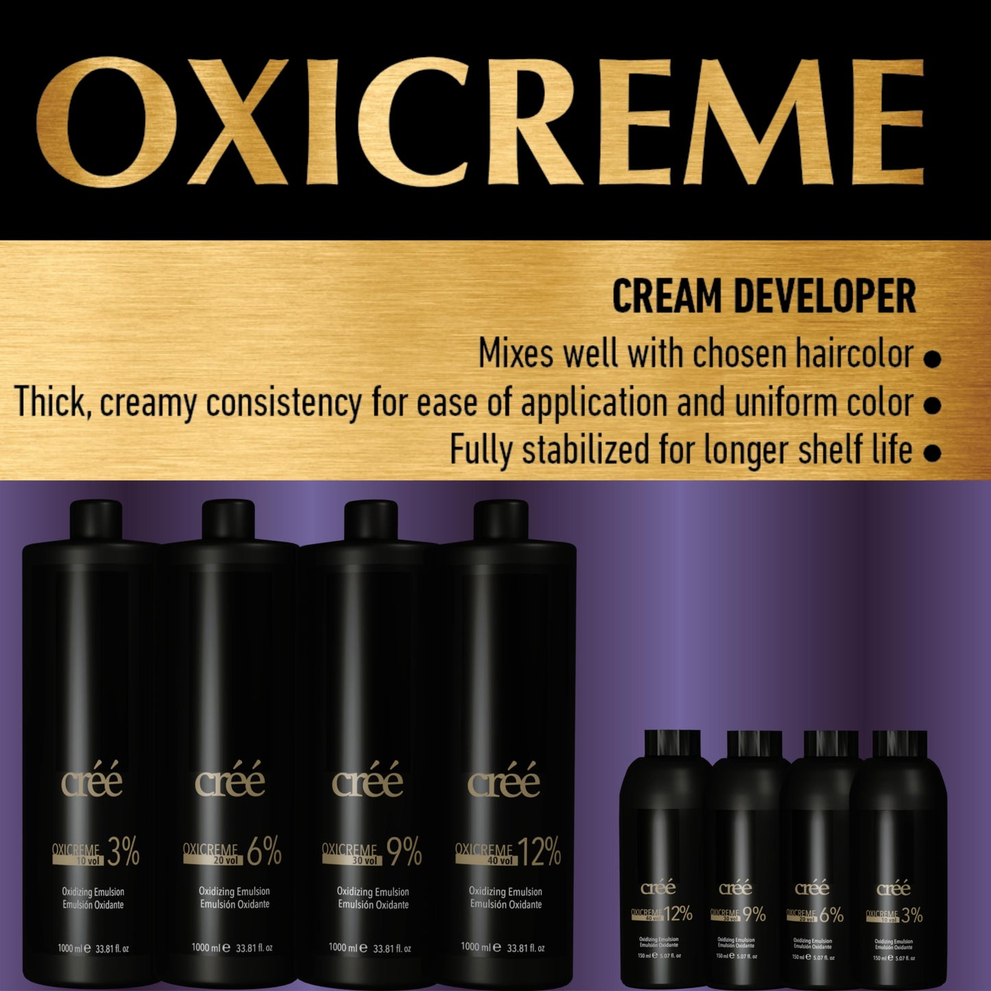 Italian manufactured CrÃ©Ã© hair developer cream close up packaging