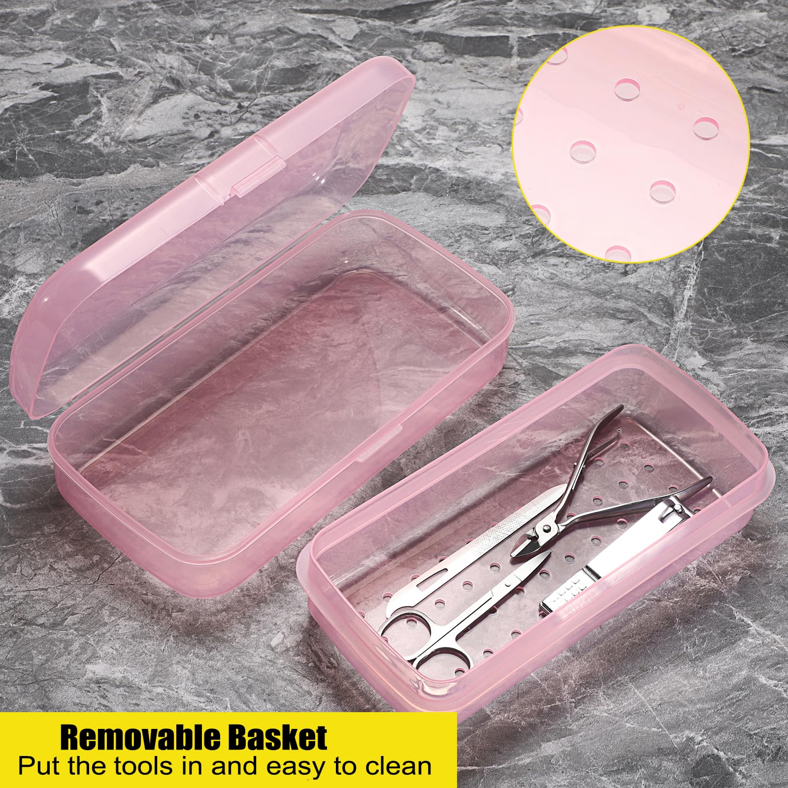 Juxyes sterilizing tray showing removable inner strainer