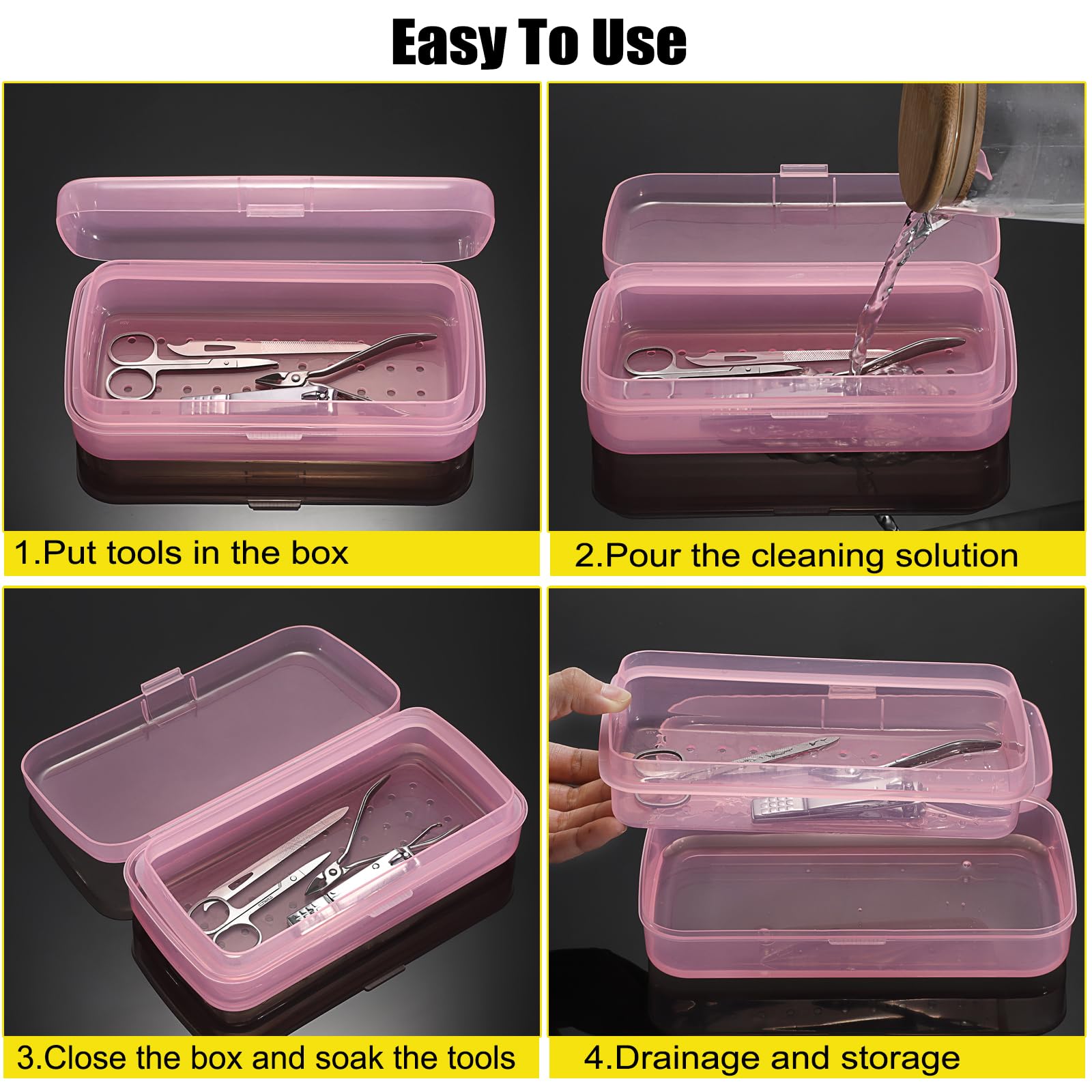 Side profile of Juxyes portable nail accessory storage box