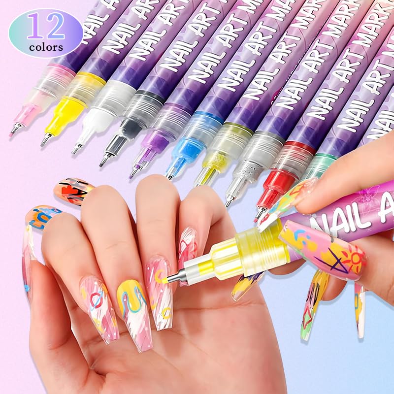 Close up of Salafire fine tip nail art markers