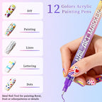 12 colors of nail art pens displayed on a table