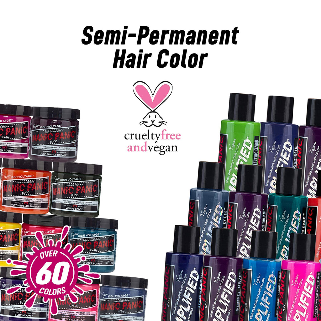 Authentic imported USA hair color tub placed alongside hair coloring accessories like a tint brush and bowl.