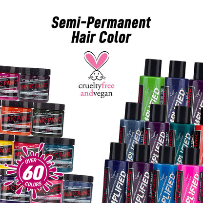 Authentic imported USA hair color tub placed alongside hair coloring accessories like a tint brush and bowl.
