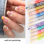 Demonstration of abstract line art using graffiti nail pens