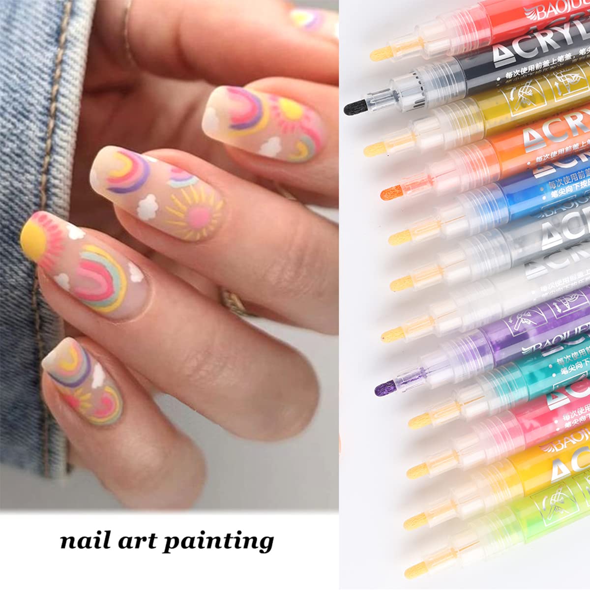 Demonstration of abstract line art using graffiti nail pens