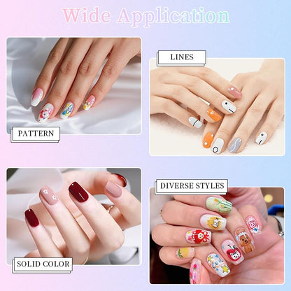 Professional nail technician using nail art pens