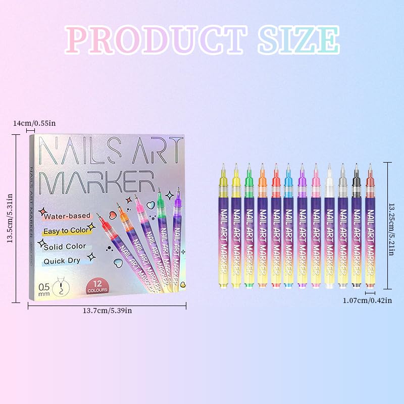 Salafire nail art markers set arranged by color