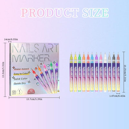 Salafire nail art markers set arranged by color