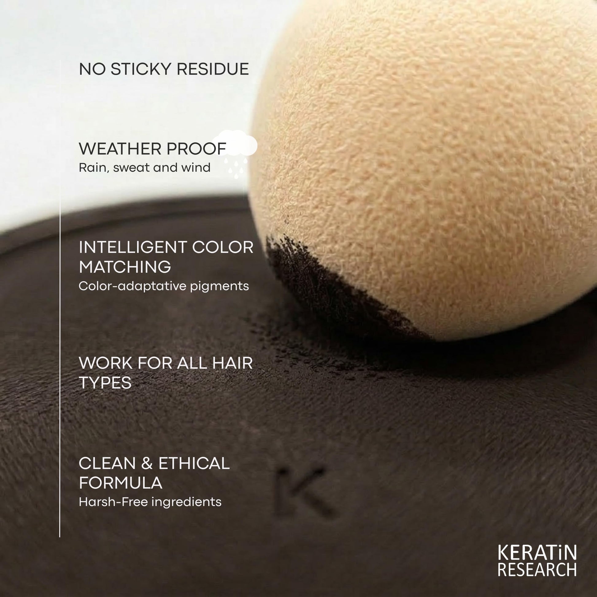 Dark Ash Brown hair loss concealer packaging with mirror