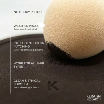 Dark Ash Brown hair loss concealer packaging with mirror
