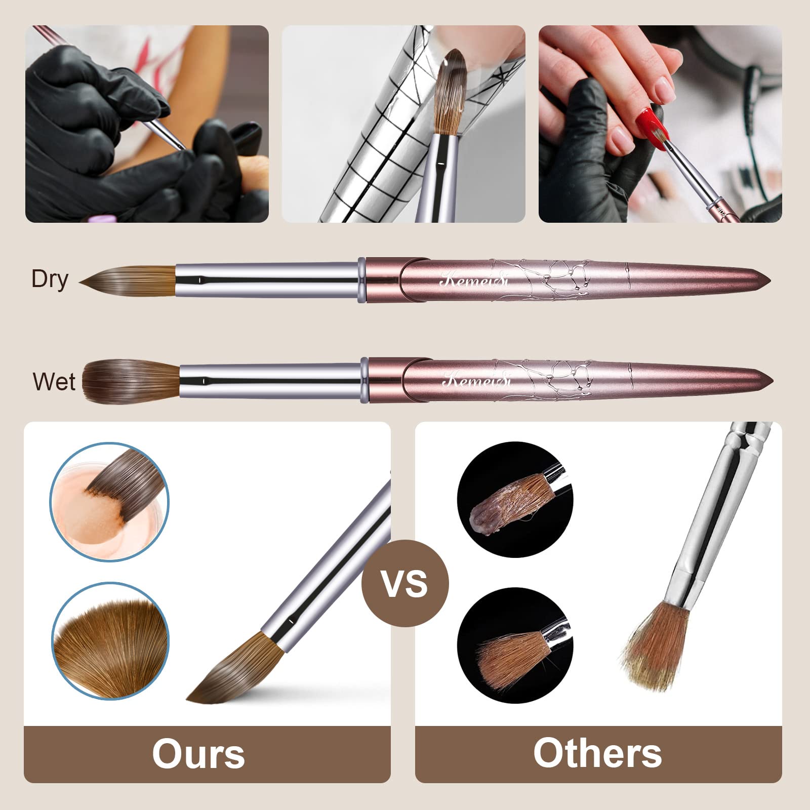 Kemeisi Kolinsky brush with protective cap on