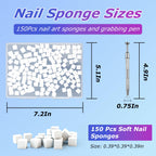 Close up of metal grabbing pen holding a soft nail sponge