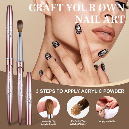 Kemeisi nail brush displayed with acrylic design tools
