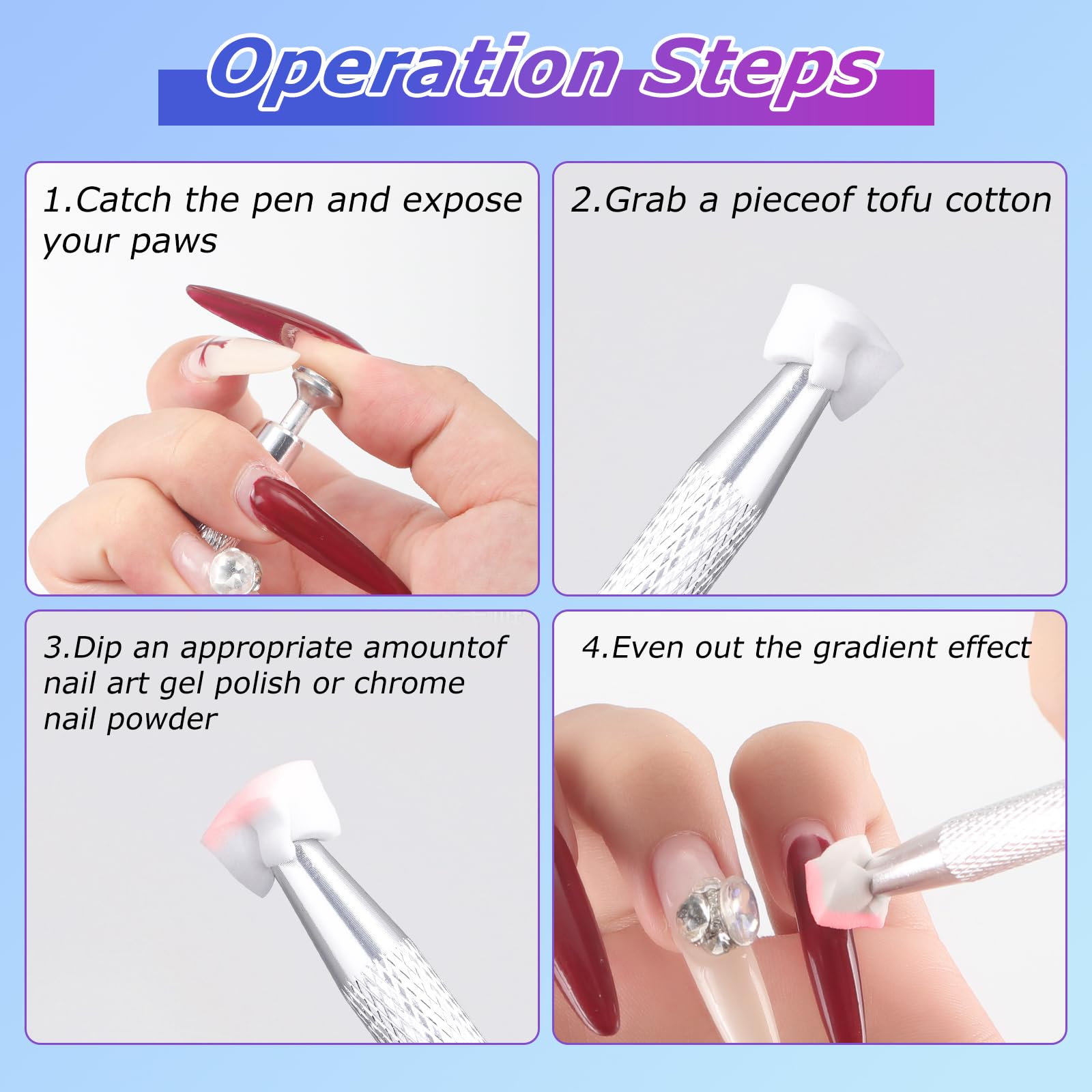Using a sponge cube with gel polish for nail art