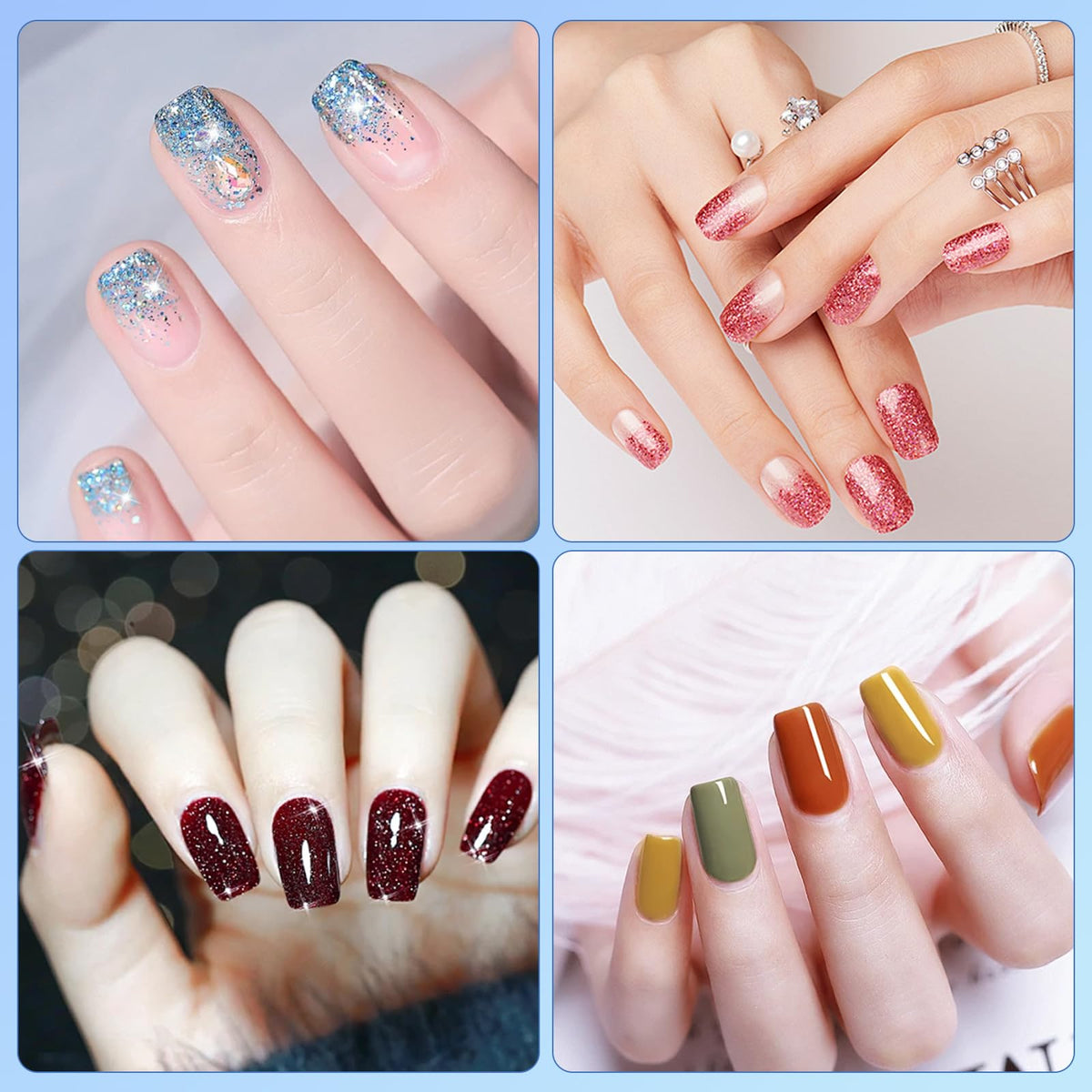 Manicure setup featuring soft sponges and precision grabbing tool