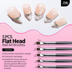 Close up of Fandamei nail brushes and dotting tool handles