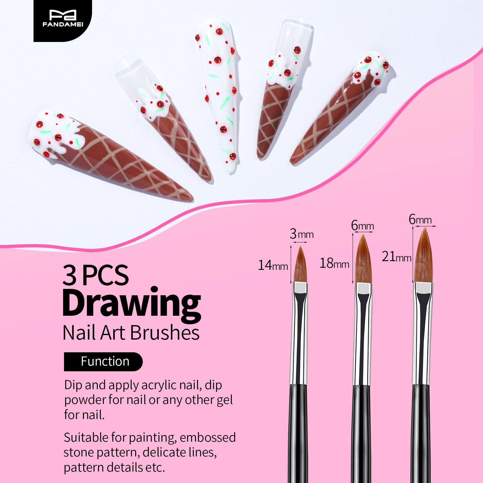 Fandamei nail art kit with magnetic stand for painting nails