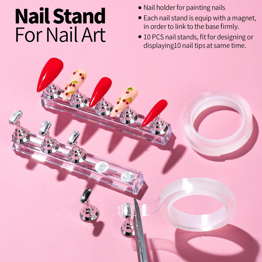 Magnetic nail stand used for painting press on nails
