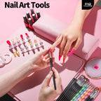 Complete nail art manicure tool set for professional use