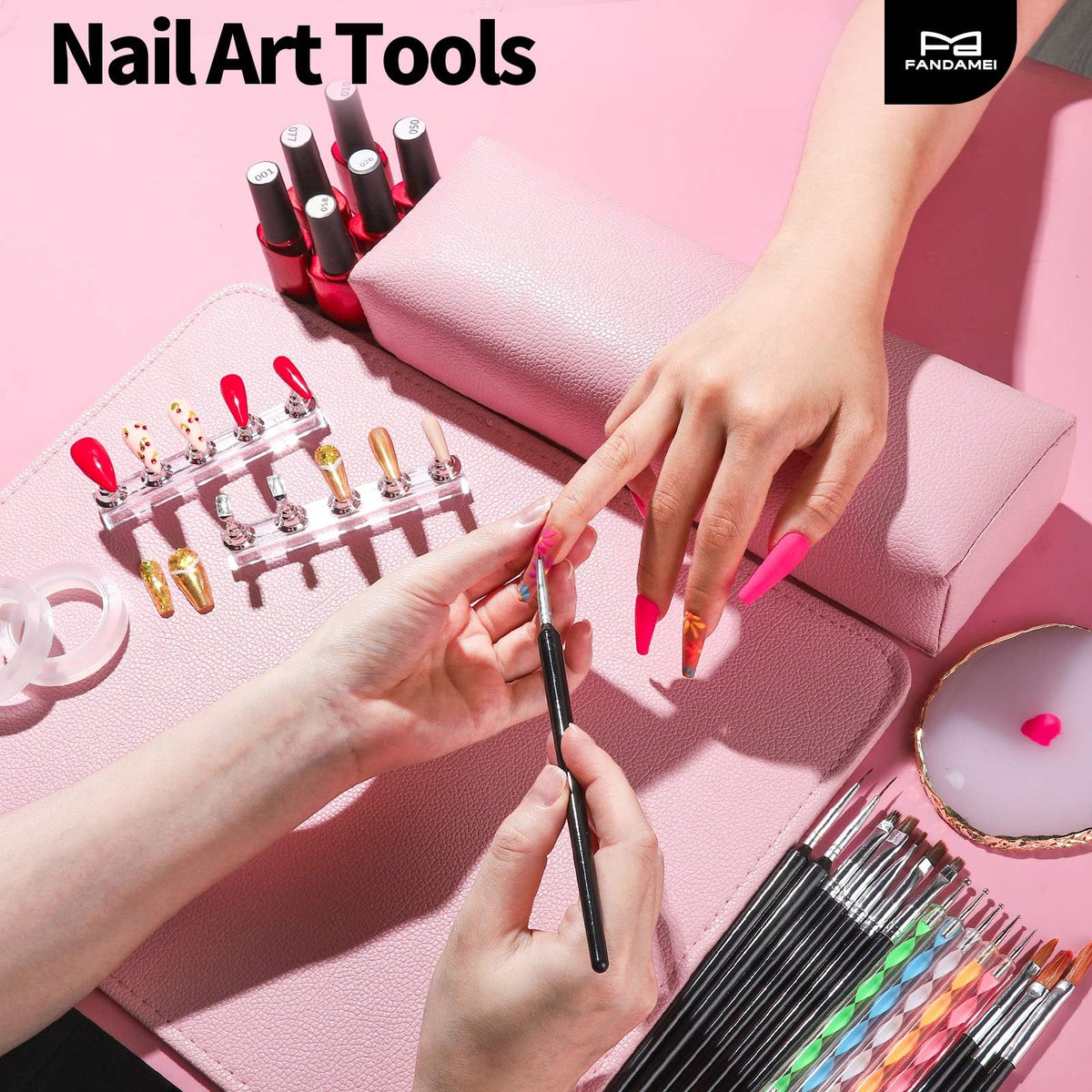 Complete nail art manicure tool set for professional use
