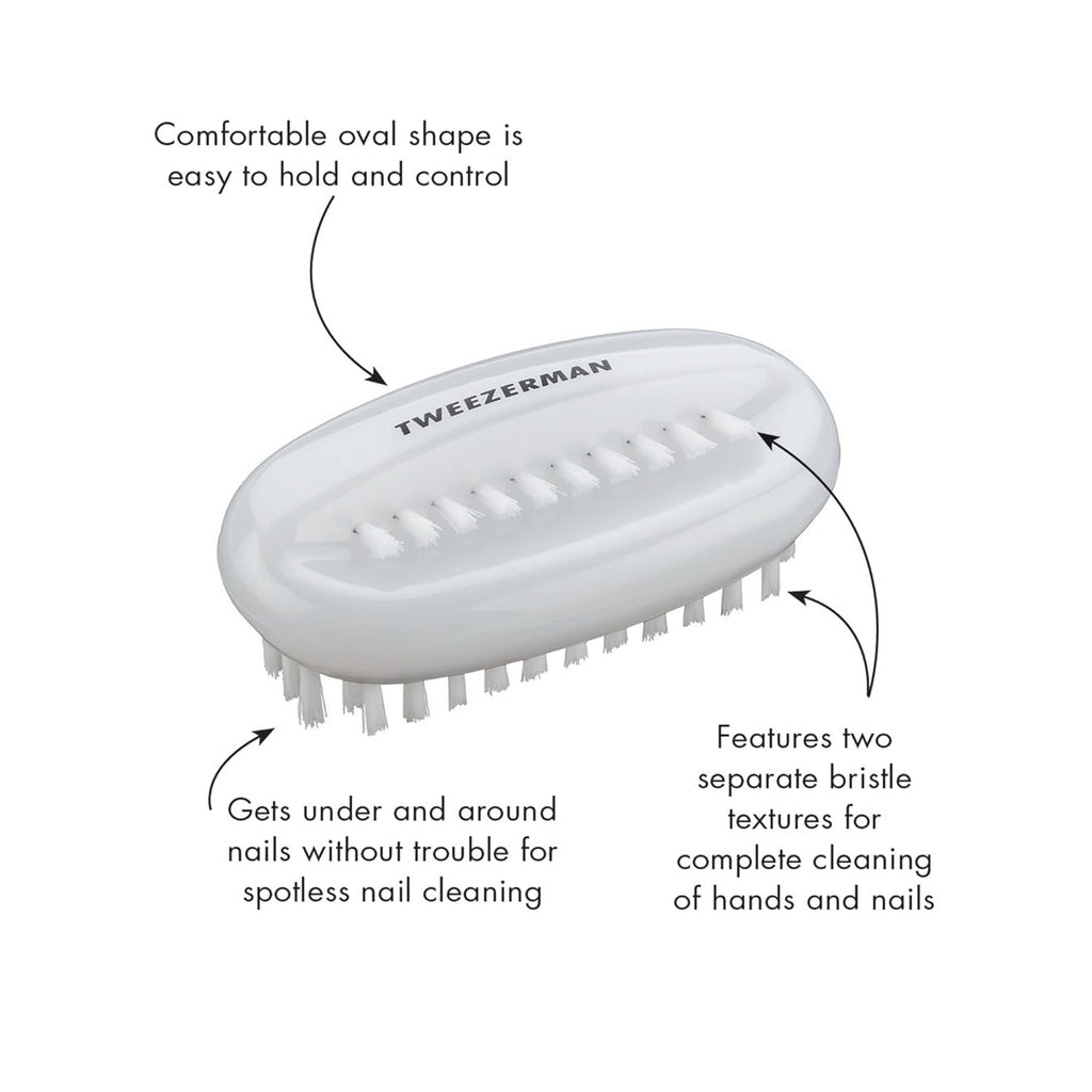 Tweezerman Dual Surface Nail Brush packaging and complete tool overview