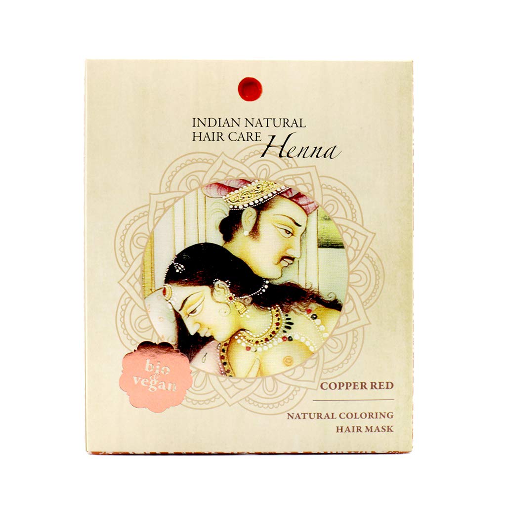 Back view of the organic hair dye box showing natural ingredients and high lawson content details