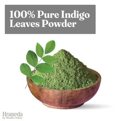 Natural herbal hair dye kit showing two separate packs of indigo and mehandi powder