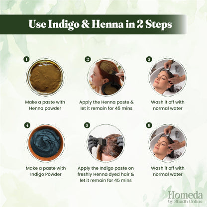Fine texture of pure organic indigo leaf powder for professional quality home hair dyeing