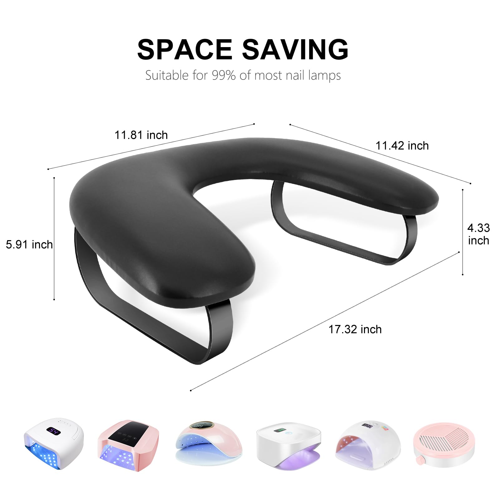 Close up of Noval acrylic nail arm rest frame stability