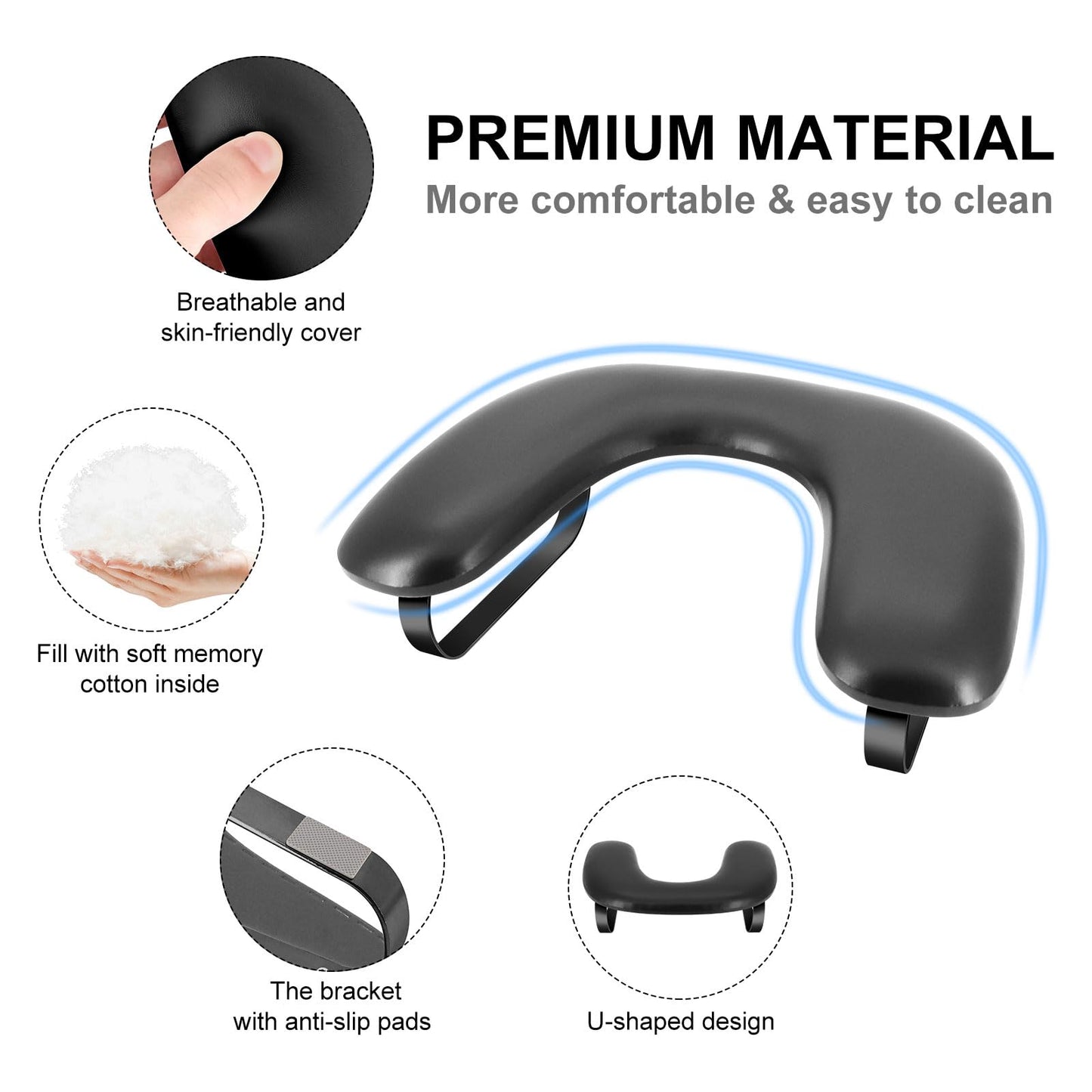 Professional nail salon setup featuring Noval U-shaped arm rest