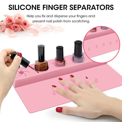 Flexible silicone hand rest mat for nail art and painting