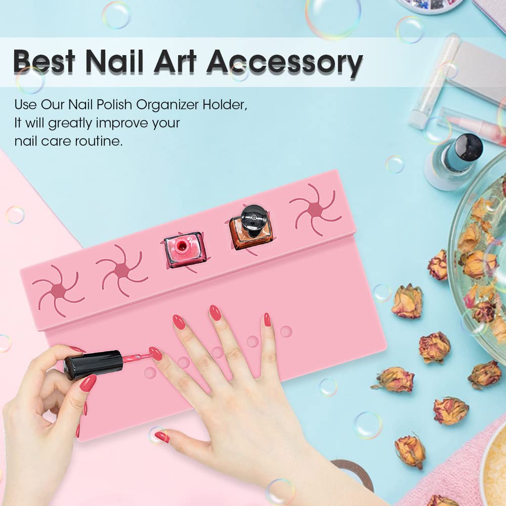 Mydrissu nail polish organizer case showing anti-spill design