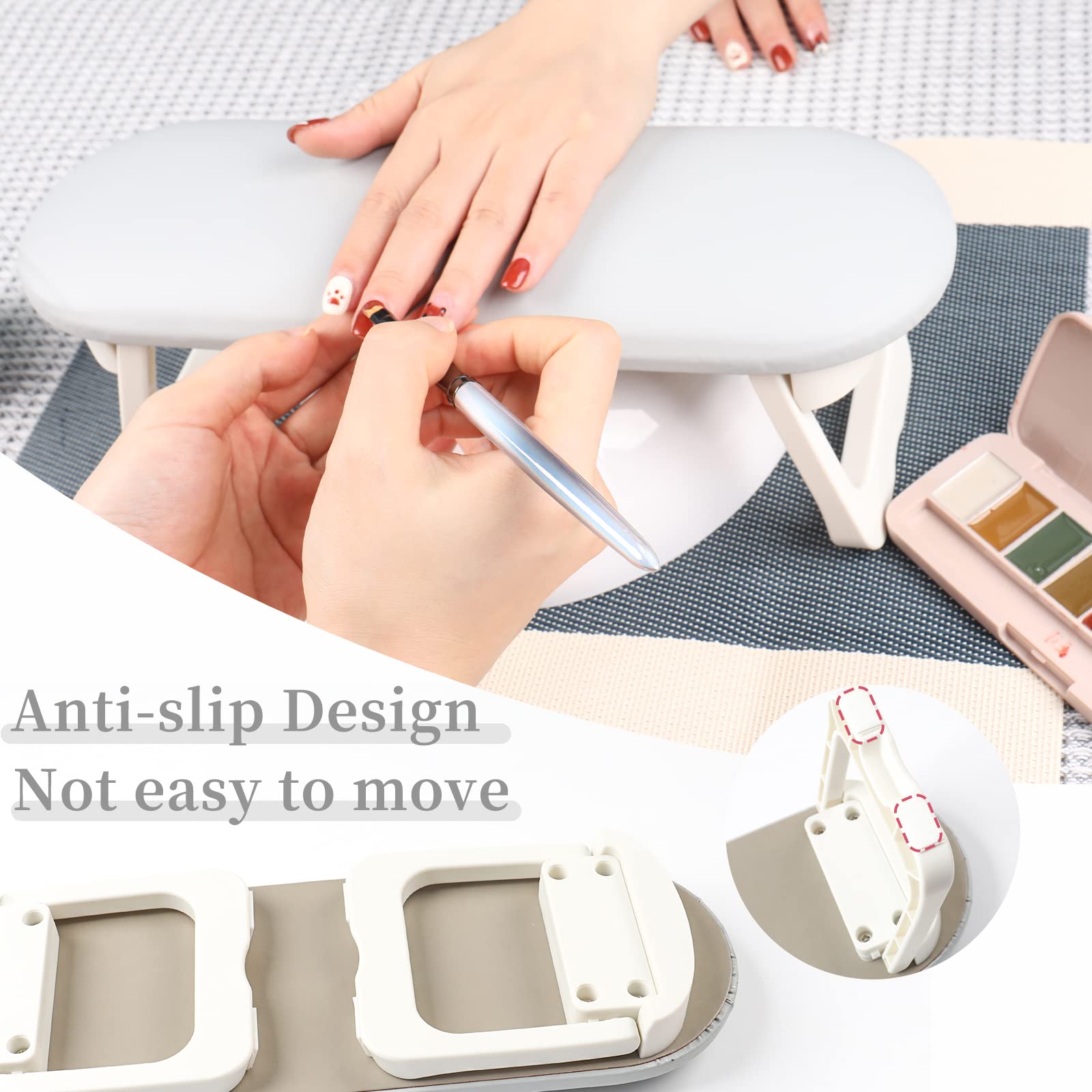 Subay nail arm rest with PVC table mat setup