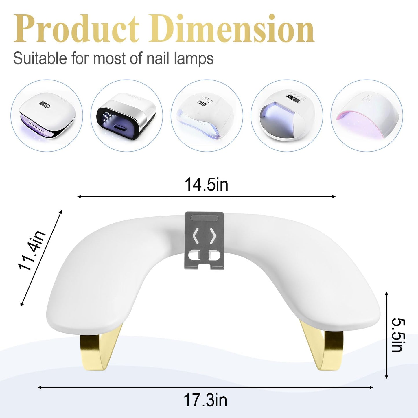 U-shaped white manicure hand rest for nail technicians