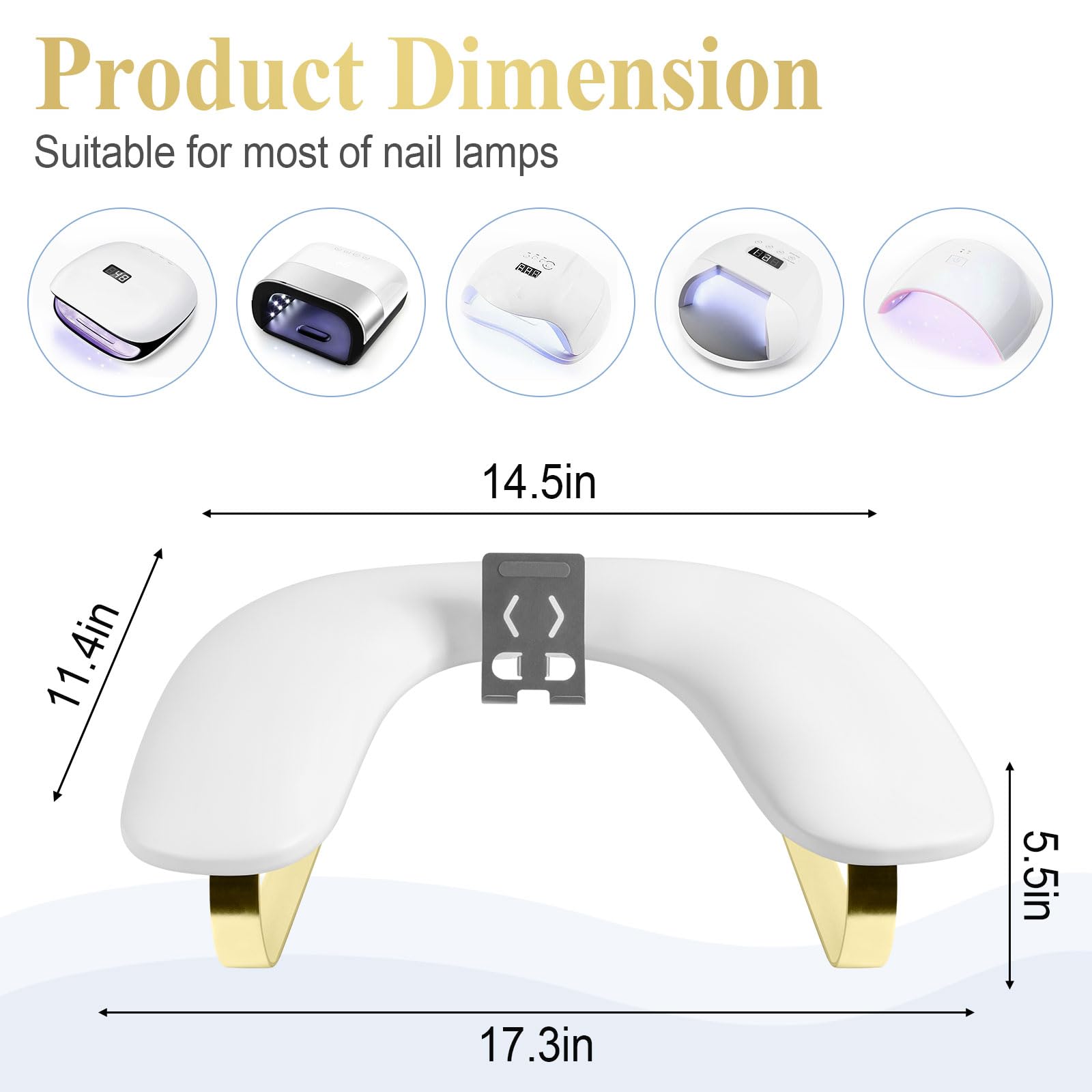 U-shaped white manicure hand rest for nail technicians