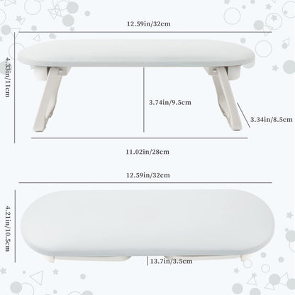 Folded nail arm rest for easy storage and travel