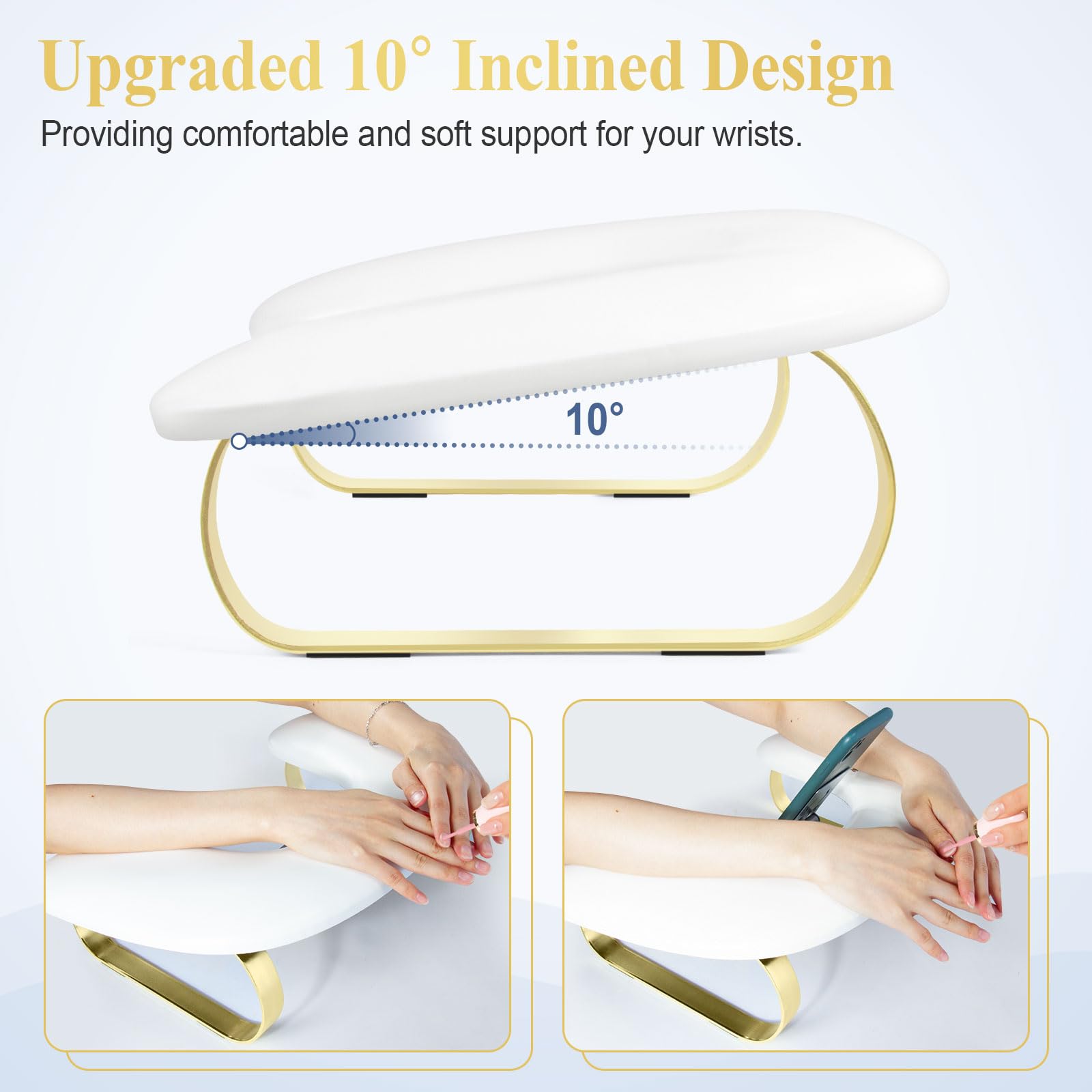 Ergonomic manicure hand stand showing soft texture