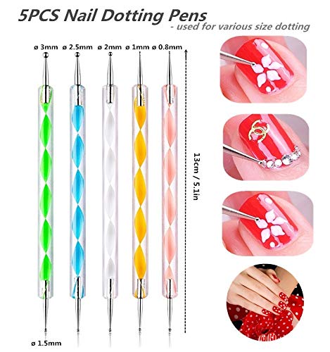 Close up view of the dual ended stainless steel dotting pen tips showing different ball diameters for precision styling.