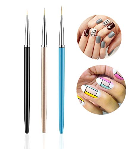 Demonstration of the FULINJOY dotting pen creating a precise floral pattern on an acrylic nail tip during a manicure.