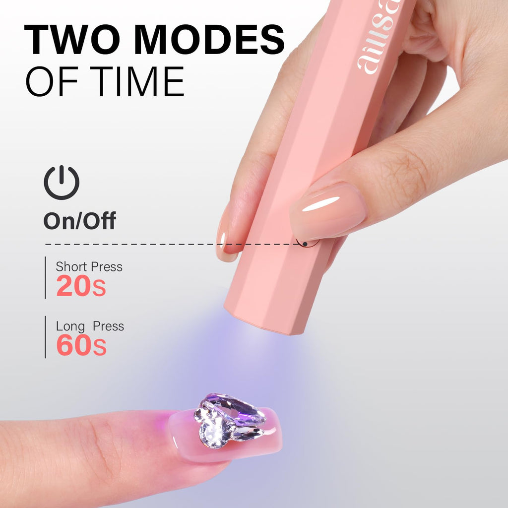 AILLSA pink gel nail light button and timer modes display