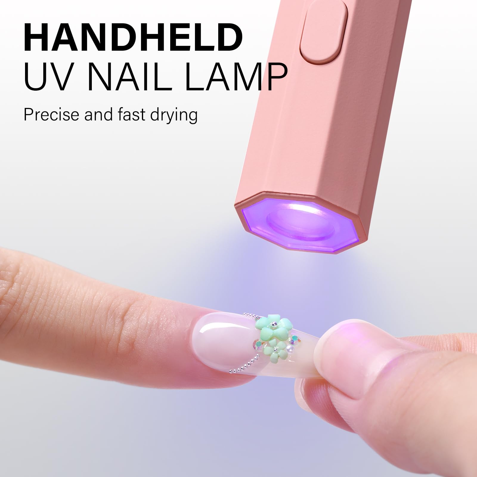 Complete packaging view of the genuine USA imported AILLSA handheld mini nail lamp.