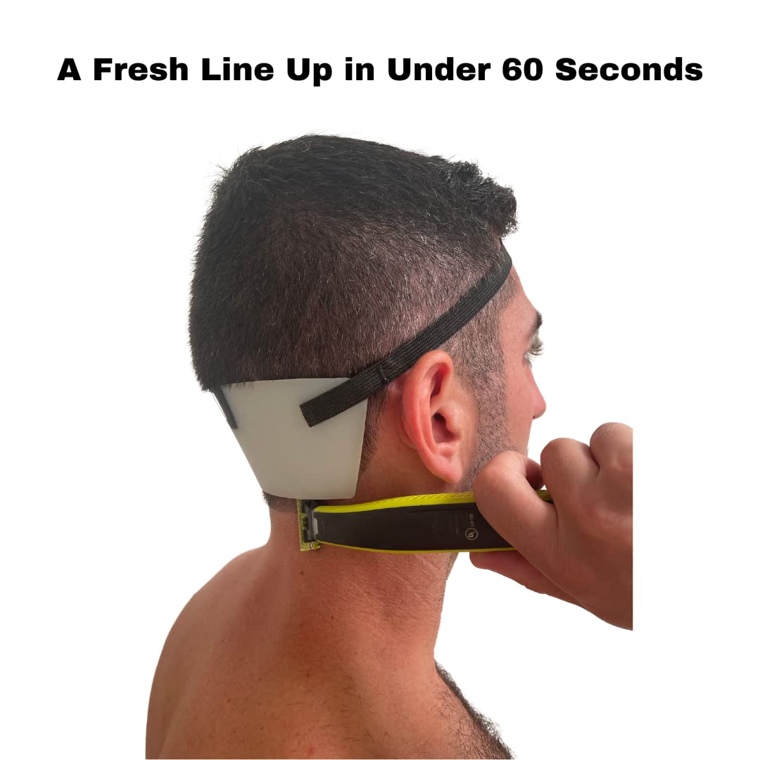 Back view of EdgUp neckline template on neck