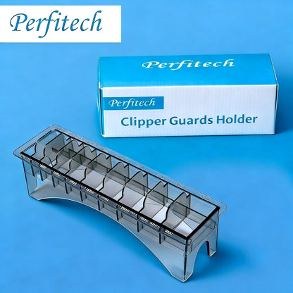 Rear angled view of the black ten slot clipper guard case demonstrating its compact footprint